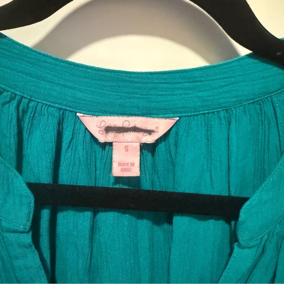 Lilly Pulitzer Teal Long Sleeve Blouse – Size Small - Picture 2 of 4